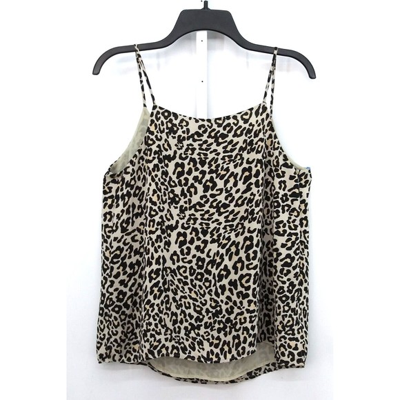 Loft Tank Womens Small Brown Animal Print Spaghetti Strap Pullover Top - Picture 2 of 6